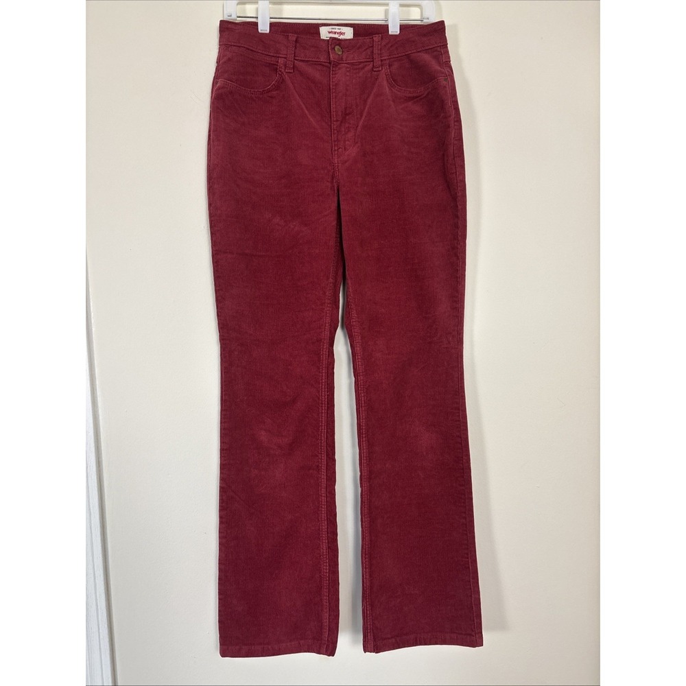 Wrangler Bold Boot-Cut Corduroy Jeans High Rise burgundy/Red Women's 10 (31x32)